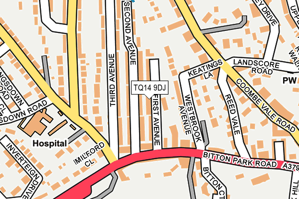 TQ14 9DJ map - OS OpenMap – Local (Ordnance Survey)