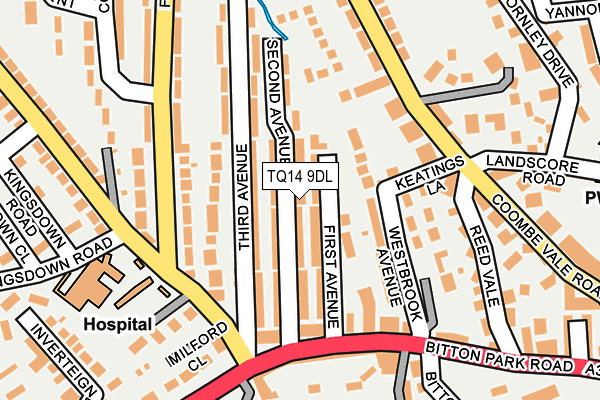 TQ14 9DL map - OS OpenMap – Local (Ordnance Survey)