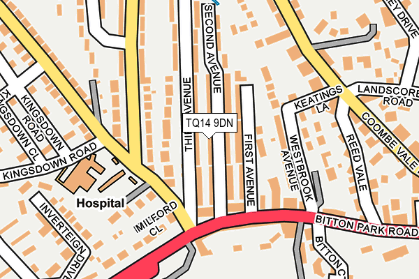 TQ14 9DN map - OS OpenMap – Local (Ordnance Survey)