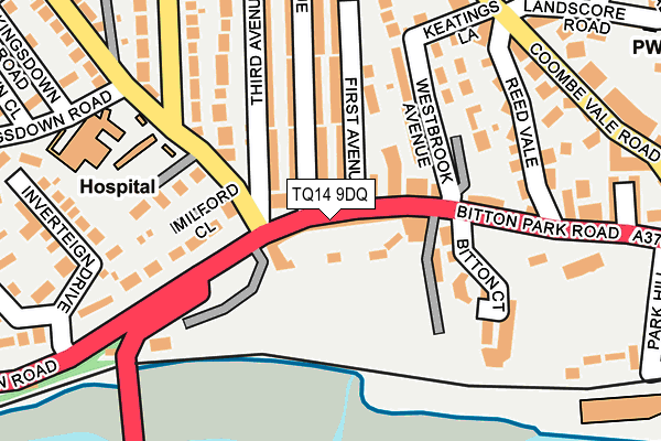 TQ14 9DQ map - OS OpenMap – Local (Ordnance Survey)