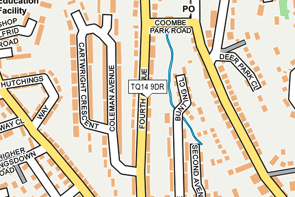 TQ14 9DR map - OS OpenMap – Local (Ordnance Survey)