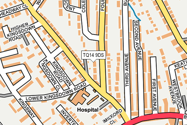 TQ14 9DS map - OS OpenMap – Local (Ordnance Survey)