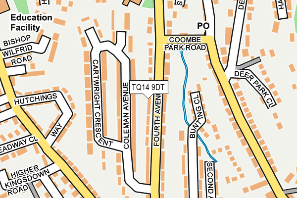 TQ14 9DT map - OS OpenMap – Local (Ordnance Survey)
