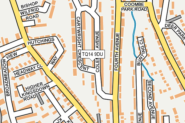 TQ14 9DU map - OS OpenMap – Local (Ordnance Survey)