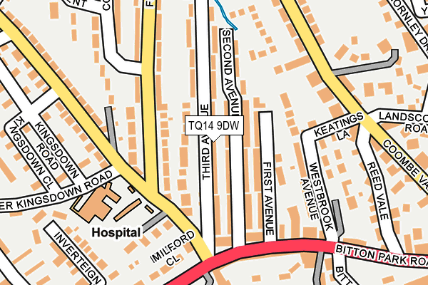 TQ14 9DW map - OS OpenMap – Local (Ordnance Survey)