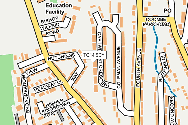 TQ14 9DY map - OS OpenMap – Local (Ordnance Survey)