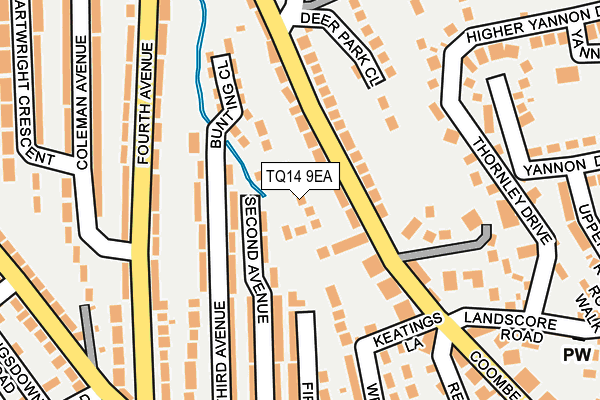 TQ14 9EA map - OS OpenMap – Local (Ordnance Survey)
