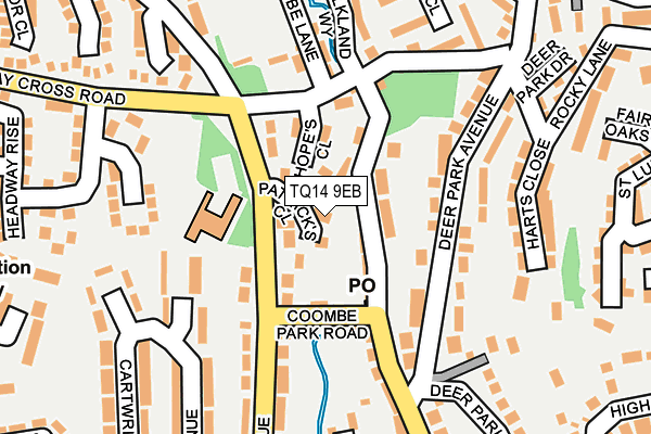 TQ14 9EB map - OS OpenMap – Local (Ordnance Survey)