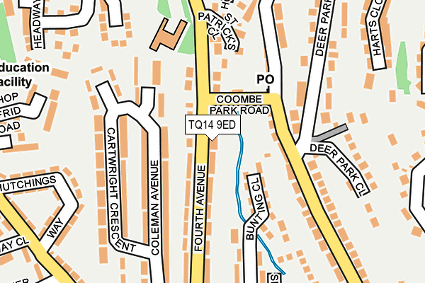 TQ14 9ED map - OS OpenMap – Local (Ordnance Survey)