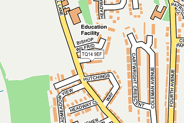 TQ14 9EF map - OS OpenMap – Local (Ordnance Survey)
