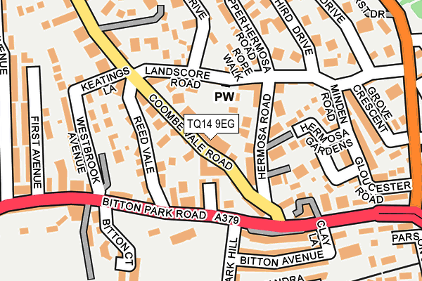 TQ14 9EG map - OS OpenMap – Local (Ordnance Survey)