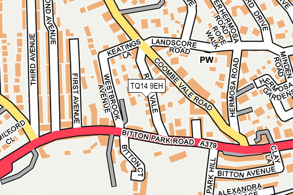 TQ14 9EH map - OS OpenMap – Local (Ordnance Survey)