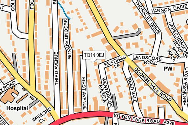 TQ14 9EJ map - OS OpenMap – Local (Ordnance Survey)