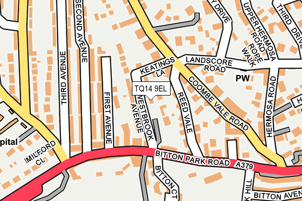 TQ14 9EL map - OS OpenMap – Local (Ordnance Survey)