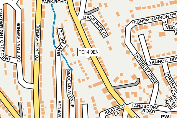TQ14 9EN map - OS OpenMap – Local (Ordnance Survey)
