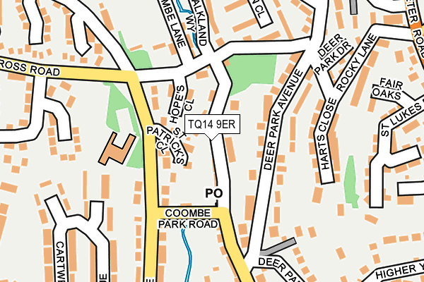 TQ14 9ER map - OS OpenMap – Local (Ordnance Survey)