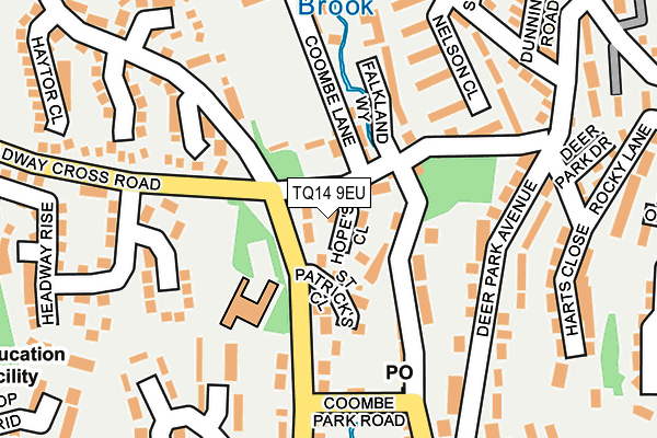 TQ14 9EU map - OS OpenMap – Local (Ordnance Survey)