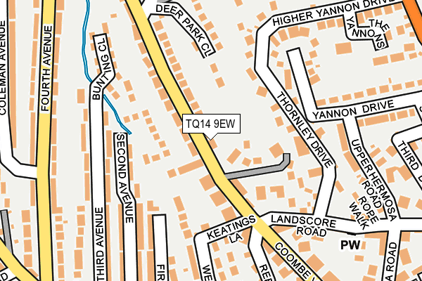 TQ14 9EW map - OS OpenMap – Local (Ordnance Survey)