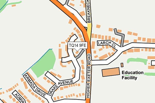 TQ14 9FE map - OS OpenMap – Local (Ordnance Survey)
