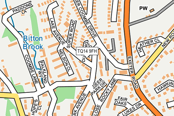 TQ14 9FH map - OS OpenMap – Local (Ordnance Survey)