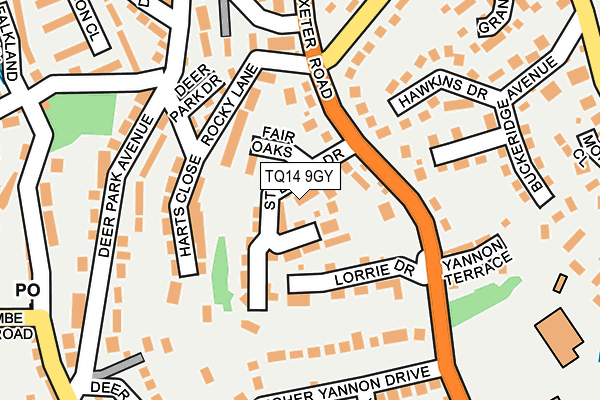 TQ14 9GY map - OS OpenMap – Local (Ordnance Survey)