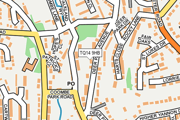 TQ14 9HB map - OS OpenMap – Local (Ordnance Survey)