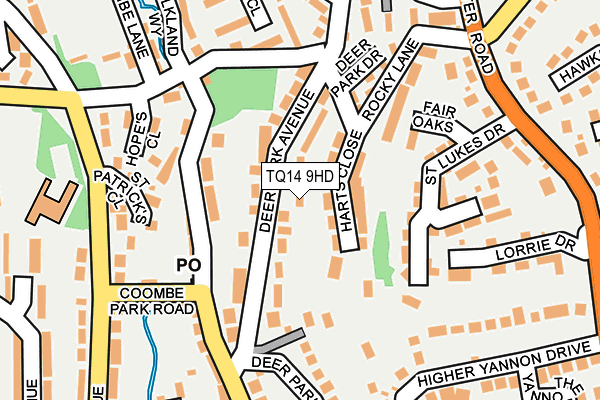 TQ14 9HD map - OS OpenMap – Local (Ordnance Survey)