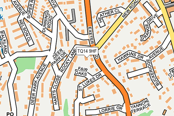 TQ14 9HF map - OS OpenMap – Local (Ordnance Survey)