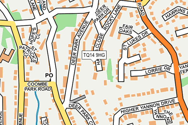 TQ14 9HG map - OS OpenMap – Local (Ordnance Survey)