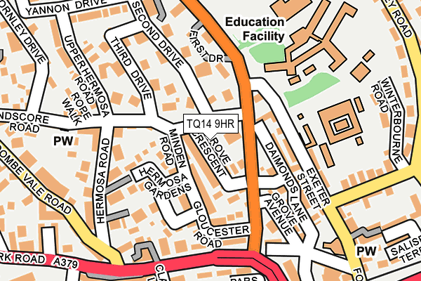 TQ14 9HR map - OS OpenMap – Local (Ordnance Survey)