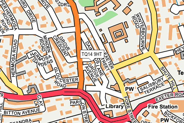 TQ14 9HT map - OS OpenMap – Local (Ordnance Survey)