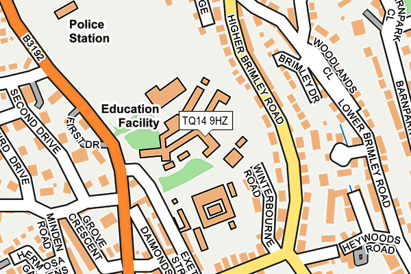 TQ14 9HZ map - OS OpenMap – Local (Ordnance Survey)
