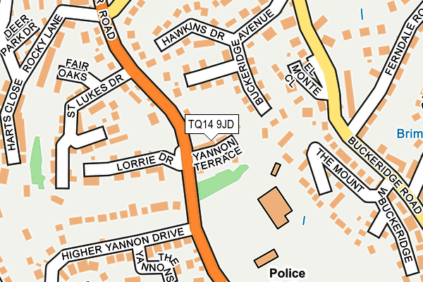 TQ14 9JD map - OS OpenMap – Local (Ordnance Survey)