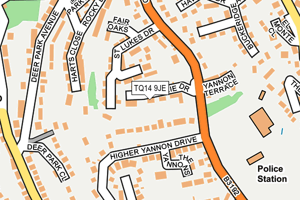 TQ14 9JE map - OS OpenMap – Local (Ordnance Survey)