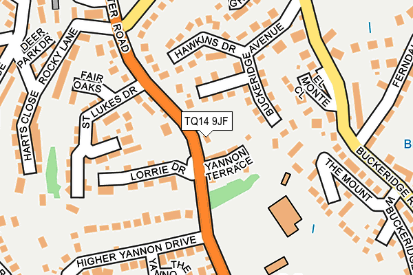TQ14 9JF map - OS OpenMap – Local (Ordnance Survey)