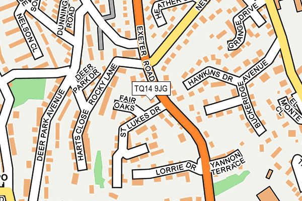 TQ14 9JG map - OS OpenMap – Local (Ordnance Survey)