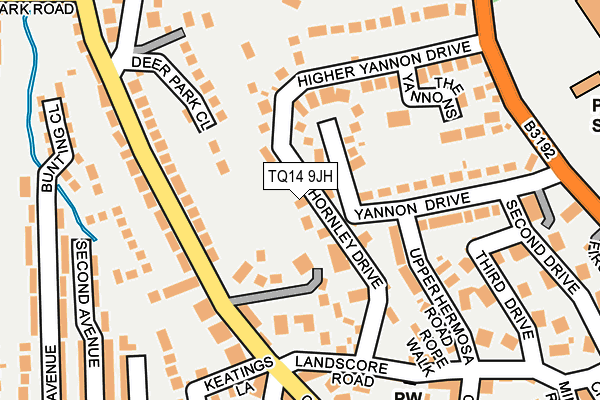 TQ14 9JH map - OS OpenMap – Local (Ordnance Survey)