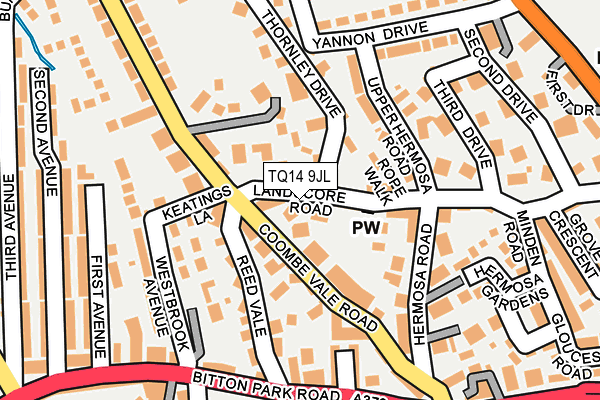 TQ14 9JL map - OS OpenMap – Local (Ordnance Survey)