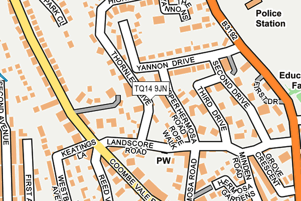 TQ14 9JN map - OS OpenMap – Local (Ordnance Survey)