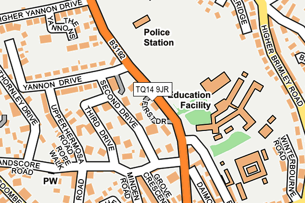 TQ14 9JR map - OS OpenMap – Local (Ordnance Survey)