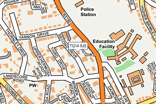 TQ14 9JS map - OS OpenMap – Local (Ordnance Survey)