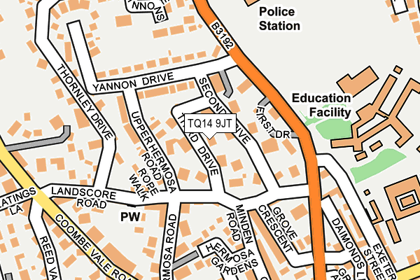 TQ14 9JT map - OS OpenMap – Local (Ordnance Survey)