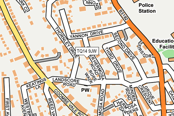 TQ14 9JW map - OS OpenMap – Local (Ordnance Survey)