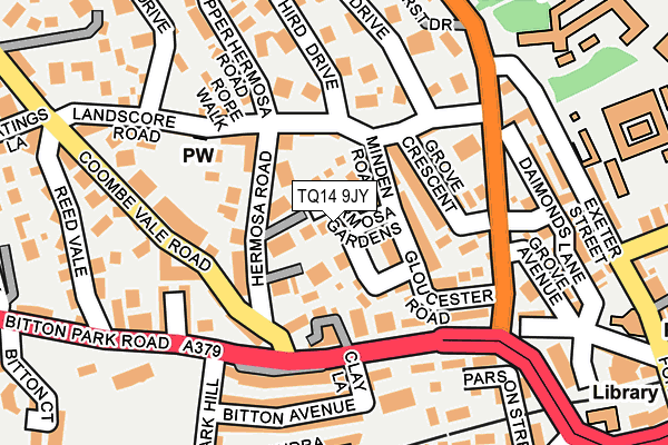 TQ14 9JY map - OS OpenMap – Local (Ordnance Survey)
