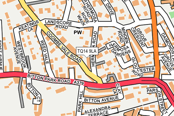 TQ14 9LA map - OS OpenMap – Local (Ordnance Survey)