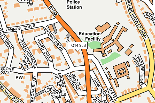 TQ14 9LB map - OS OpenMap – Local (Ordnance Survey)