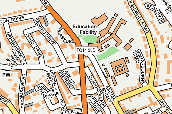 TQ14 9LD map - OS OpenMap – Local (Ordnance Survey)