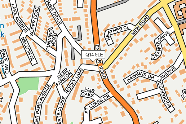 TQ14 9LE map - OS OpenMap – Local (Ordnance Survey)