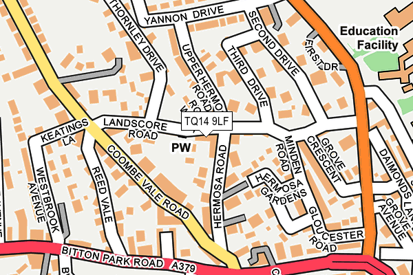 TQ14 9LF map - OS OpenMap – Local (Ordnance Survey)
