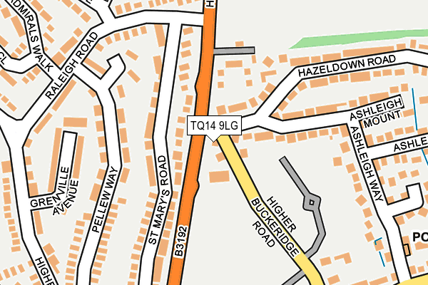 TQ14 9LG map - OS OpenMap – Local (Ordnance Survey)